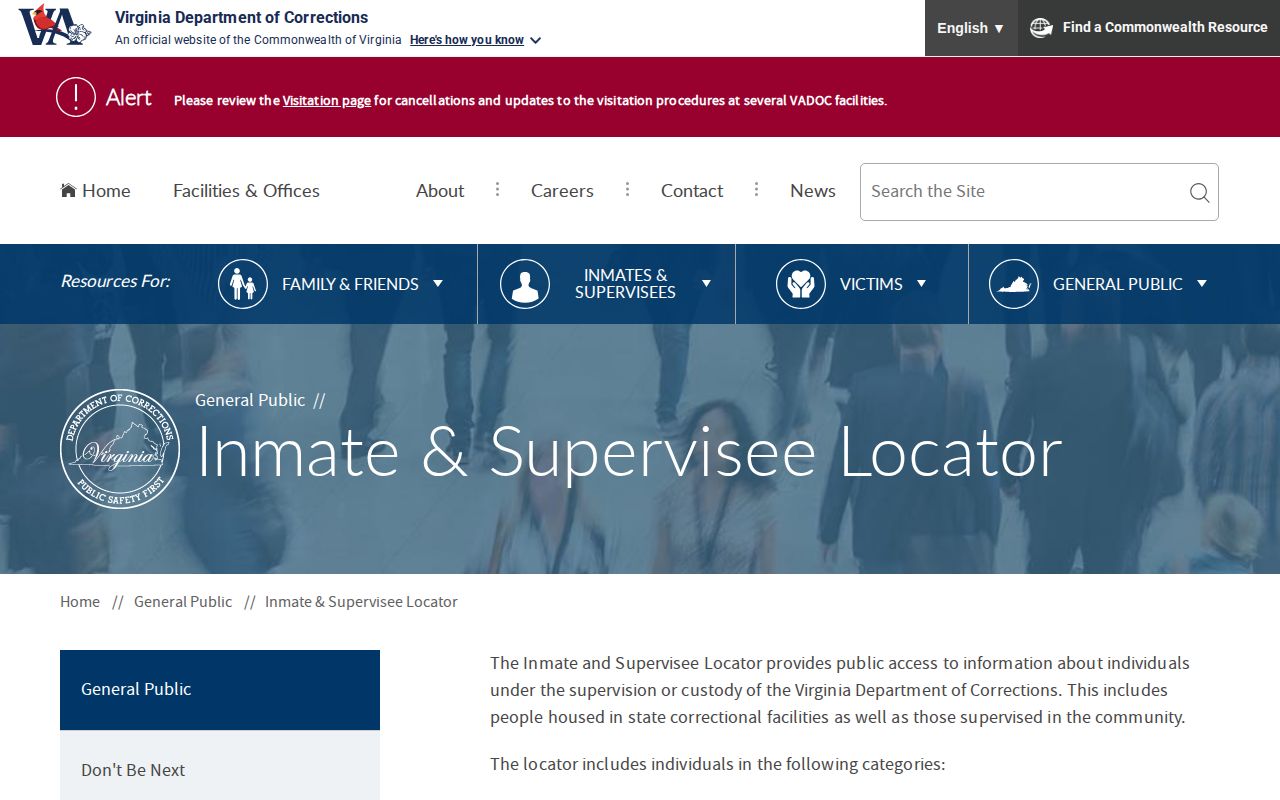 Virginia corrections search for Mathews County released inmates